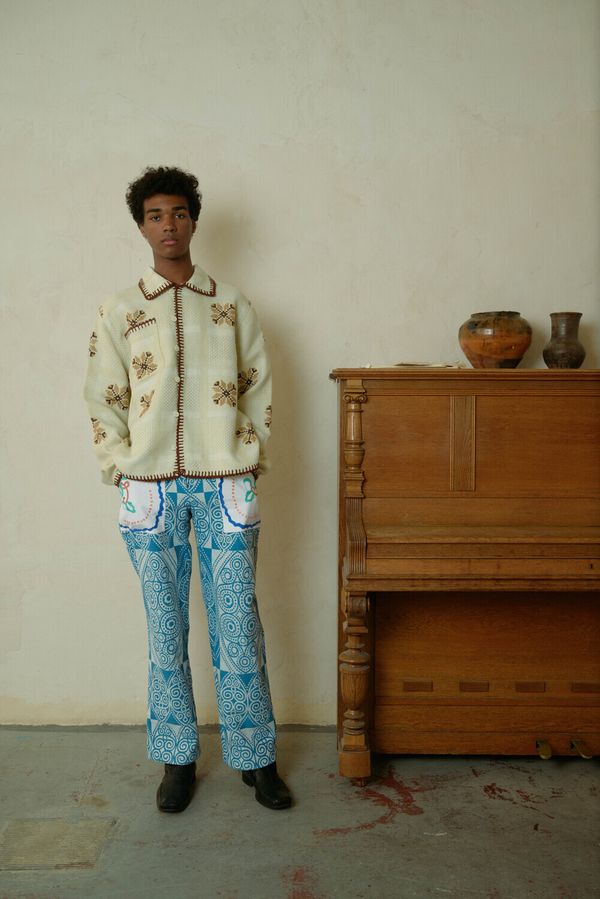 Рубашка с Коричневой Окантовкой / Brown Hem Long Sleeve бежевая - фото 2