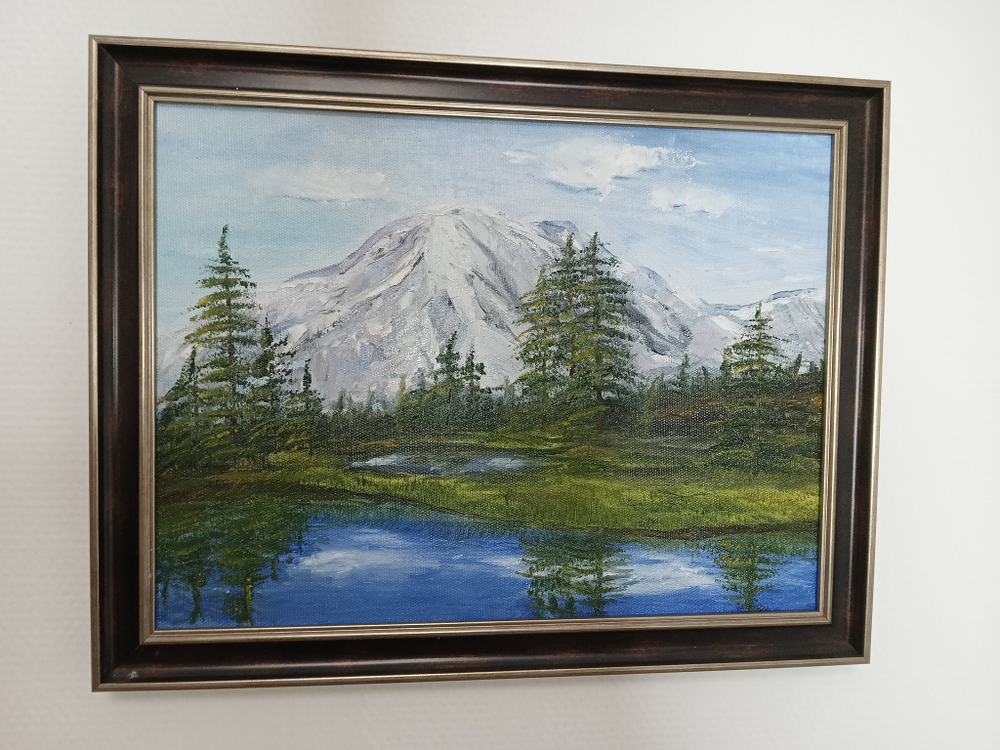Картина "Пейзаж" с натуры. Масло. Холст на подрамнике. Размер 37x45 см.