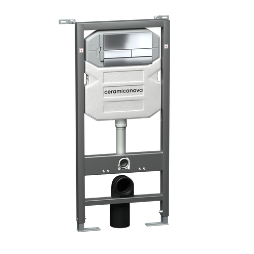 Инсталляция Ceramica Nova Envision CN1002CH для унитаза, с клавишей смыва, хром глянцевый
