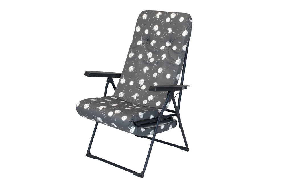 Кресло -шезлонг Альберто-2 тафтинг арт.с1011/74 (в уп.2 шт.)(каркас серый, ткань цветы)