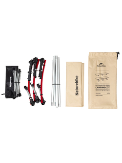 Раскладушка легкая кемпинговая Naturehike XJC04, с чехлом, бежевая (NH19JJ006)