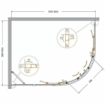 Душевой уголок Cezares Molveno 100x130 RH-2-130/100-C-GM-IV стекло прозрачное/профиль матовая оружейная сталь