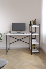 Рабочий стол с вертикальными полками 120х60 - белый