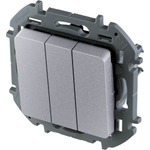 Выключатель 3х-клавишный 20А 250В винтовые зажимы - алюминий Inspiria Legrand