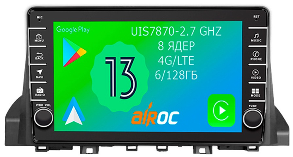 Магнитола для Москвич 3, JAC JS4 2022-2024 - Airoc AB-3304 (кнопки и крутилки), Android 13, TS20, 6/128Гб, SIM-слот, CarPlay
