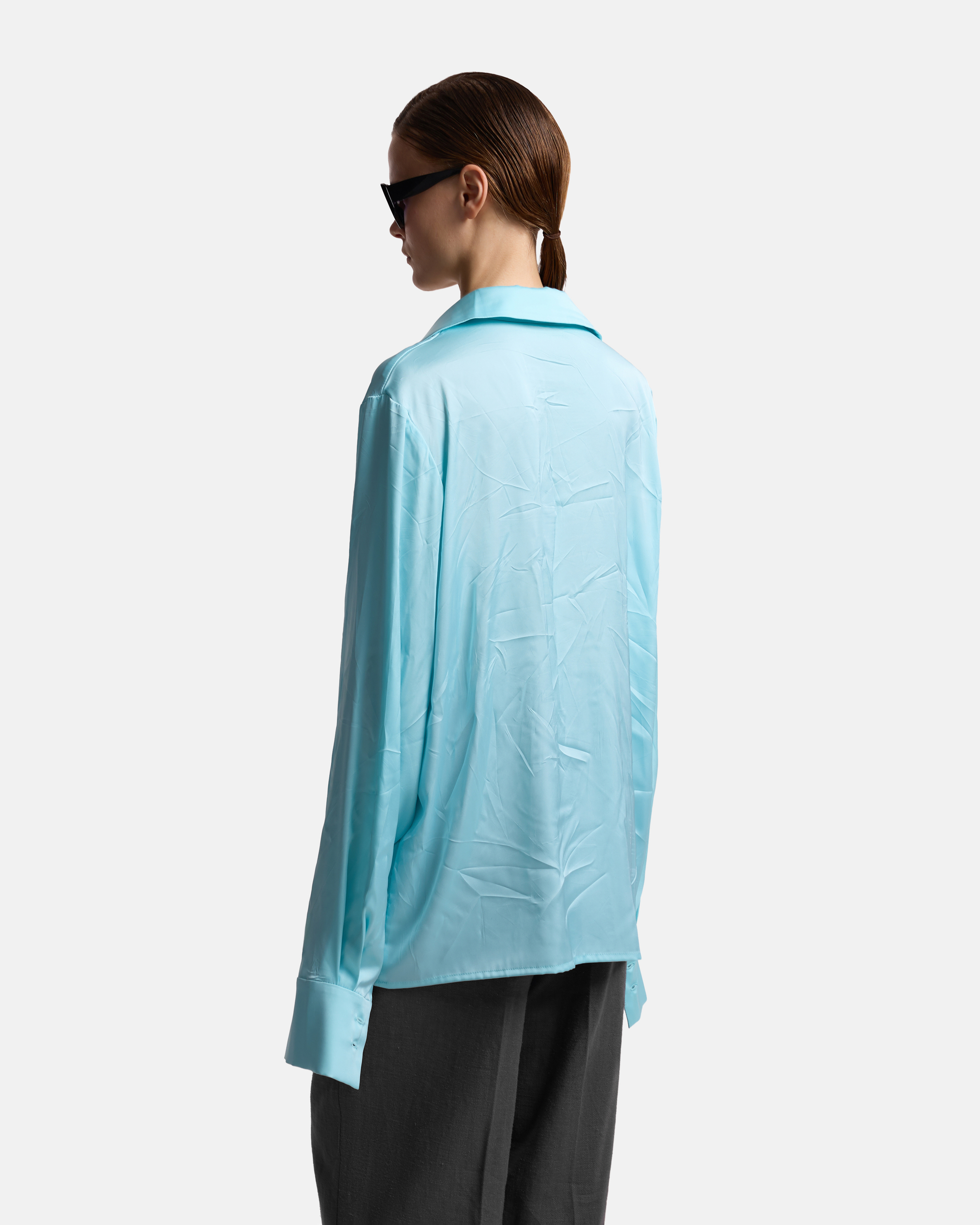 РУБАШКА С ЗАМЯТОСТЯМИ ИЗ САТИНА