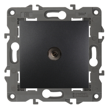 Розетка ЭРА Elegance 14-3102-05 TV проходная IP20 антрацит