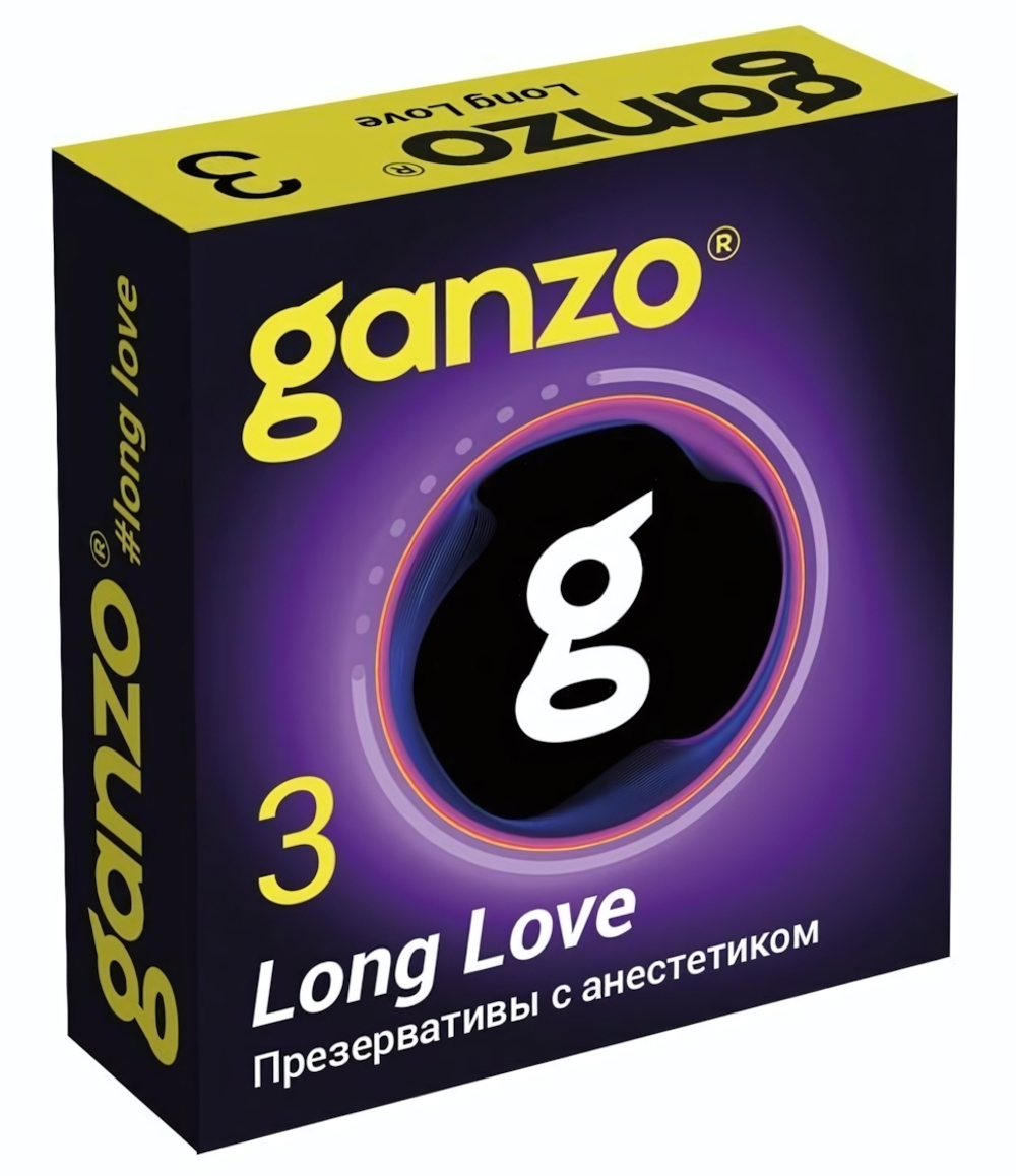Презервативы с анестетиком для продления удовольствия Ganzo Long Love - 3 шт.