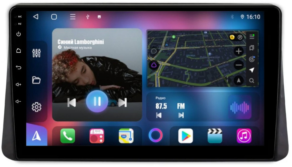 Магнитола для Mitsubishi Eclipse Cross Азия - FarCar 7763HM монитор 10" QLED на Android 13, 8 ядер (TS18), CarPlay, 4G SIM-слот