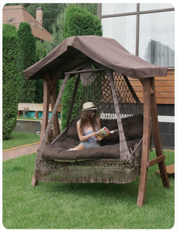 Деревянный с крышей каркас КАРАВЕЛЛА (для качелей СЕАРА)