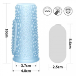 Насадка на пенис с вибрацией Drip Knights Ring (10*3,7) голубая