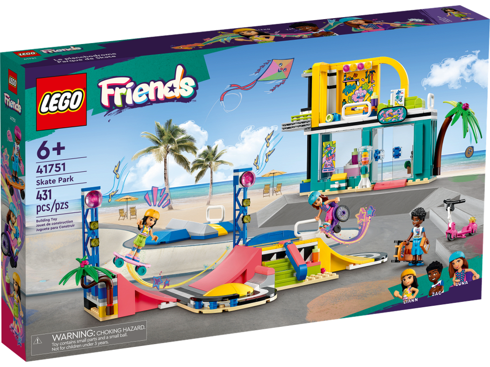 LEGO Friends 41751 — скейт-парк, игровой набор с рампами и персонажами