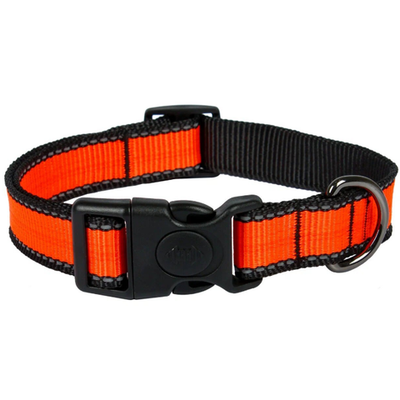 Ошейник look s нейлон фиксатор св/от 15" 25-35 rich breed онл-115 оранжевый