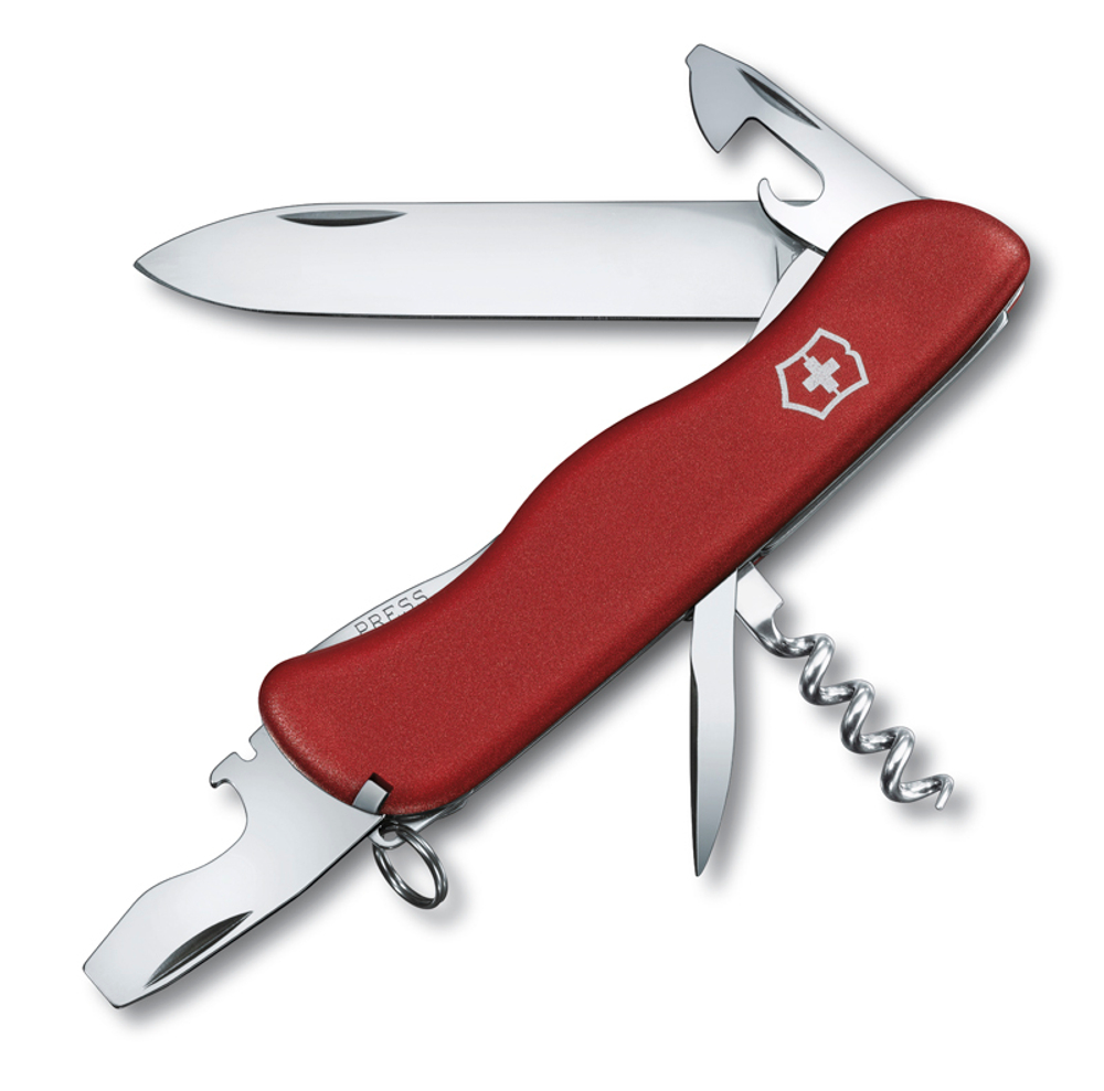 Нож Victorinox Picknicker, 111 мм, 11 функций, с фиксатором лезвия, красный
