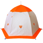 Палатка-зонт для зимней рыбалки Пингвин Shelters Пингвин 3 Термолайт, Бело-оранжевая, 165x250 см