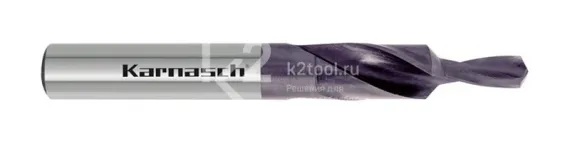 Короткое ступенчатое сверло Karnasch M3 с покрытием TITAN-TEC, 90°, HSS-XE, DIN 1897, арт. 40.2040.030