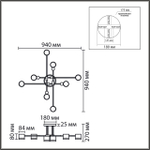8307/8C COMFI LN26 237 золотой/черный, металл Светильник потолочный GX53 LED 8*7W 220V LENIANA