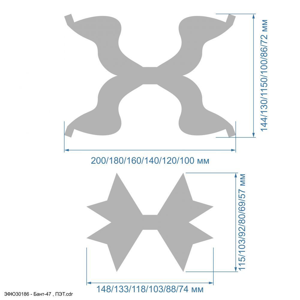 `Шаблон &#39;&#39;Бант-47&#39;&#39; , ПЭТ 0,7 мм