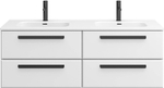 Тумба с раковиной Cezares ECO-CER-N 140 ECO-CER-N-1400-4C-SO-2-BL белая глянцевая