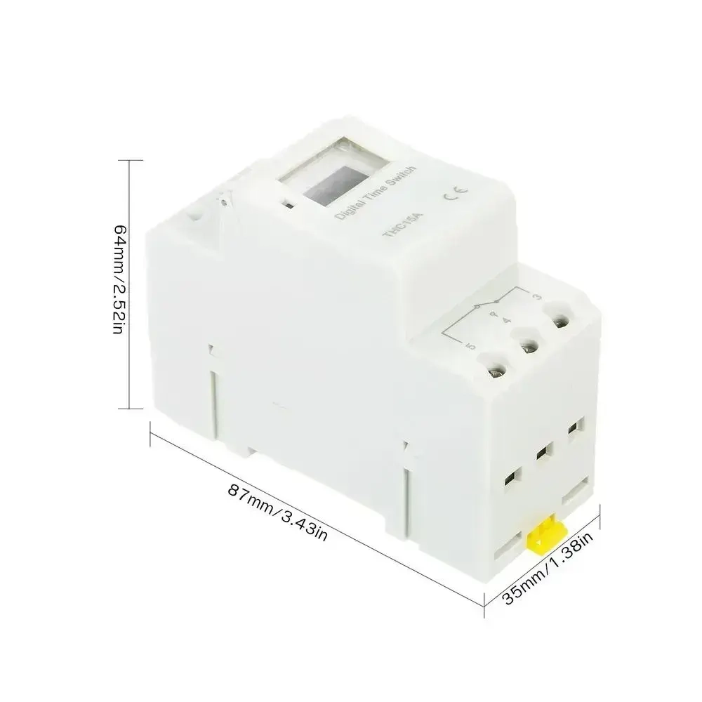 Таймер THC15A ДОСТАВКА ИЗ РОССИИ не Из-за рубежа, электронный программируемый (реле времени) 220 вольт, до 3300 Вт - электродвигатели, освещение, логические тех. процессы, таймер на дин рейку.