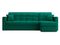 Диван угловой с оттоманкой Неаполь 1,6 - Velutto 33 изумрудный/накладка венге