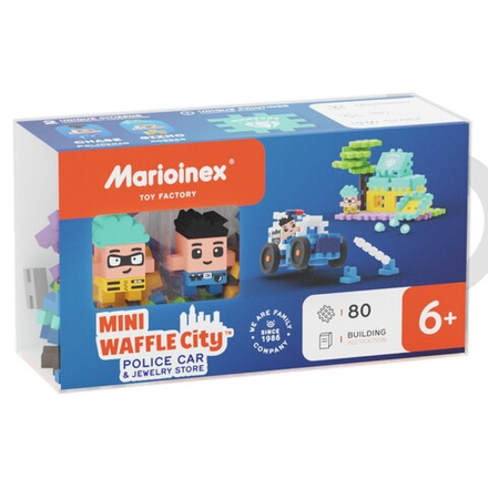 Конструктор Marioinex Mini Waffle CITY 905913 Полицейская машина и ювелирный магазин 80 деталей
