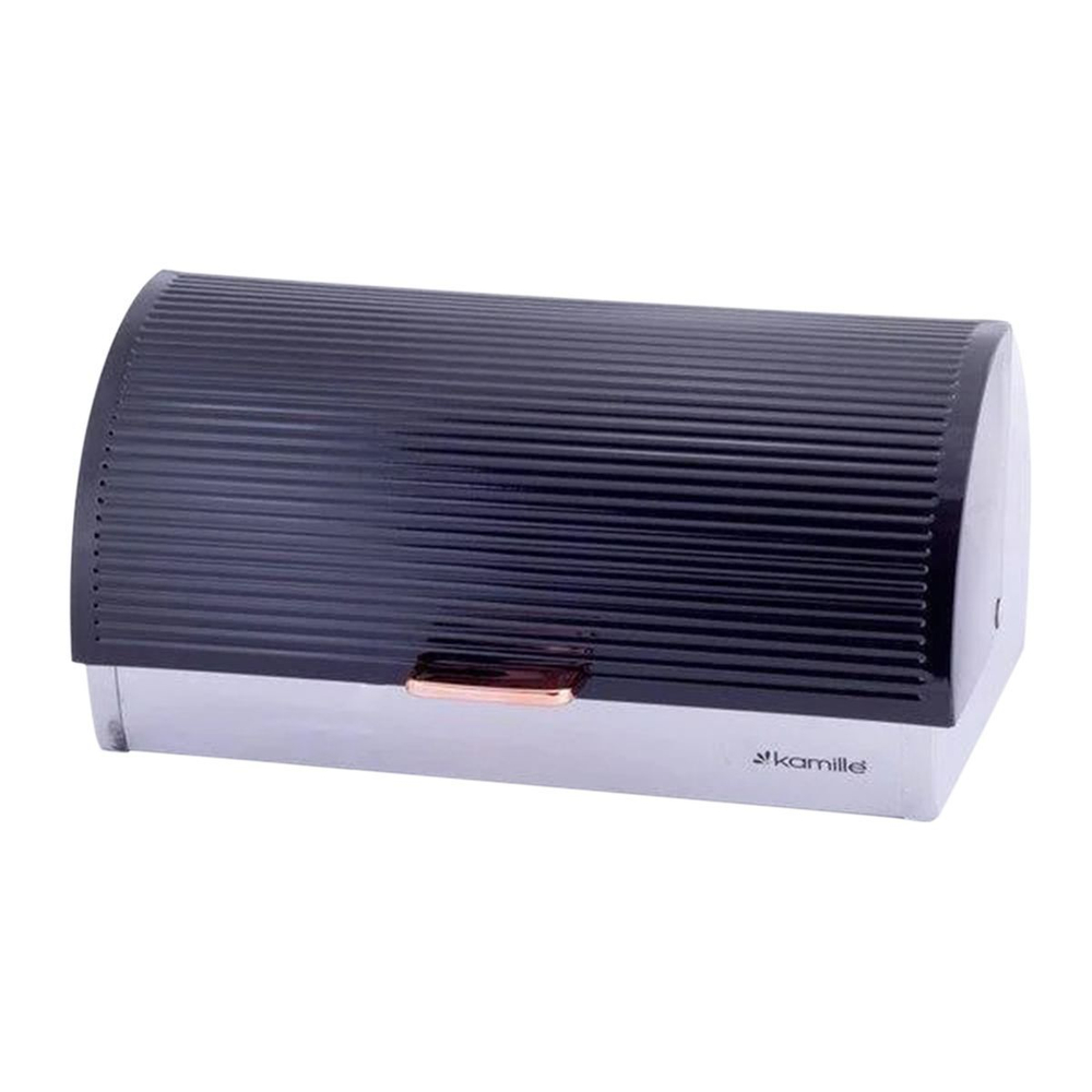 Хлебница нерж сталь, пластик, 38.5х25.5х18.5 см, Kamille, 1114