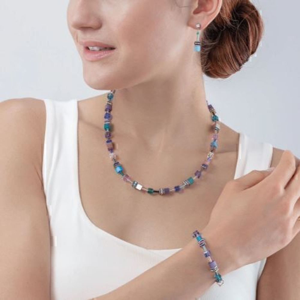 Колье Coeur de Lion Turquoise-Purple 2839/10-0608 цвет фиолетовый, голубой