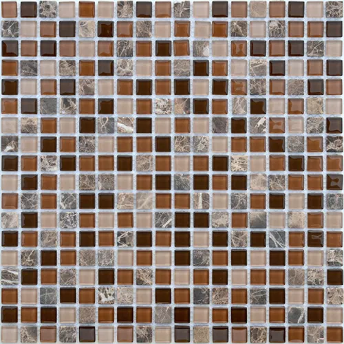 Мозаика из стекла камня металла Andorra 15x15x4 Naturelle 4 mm коричневый