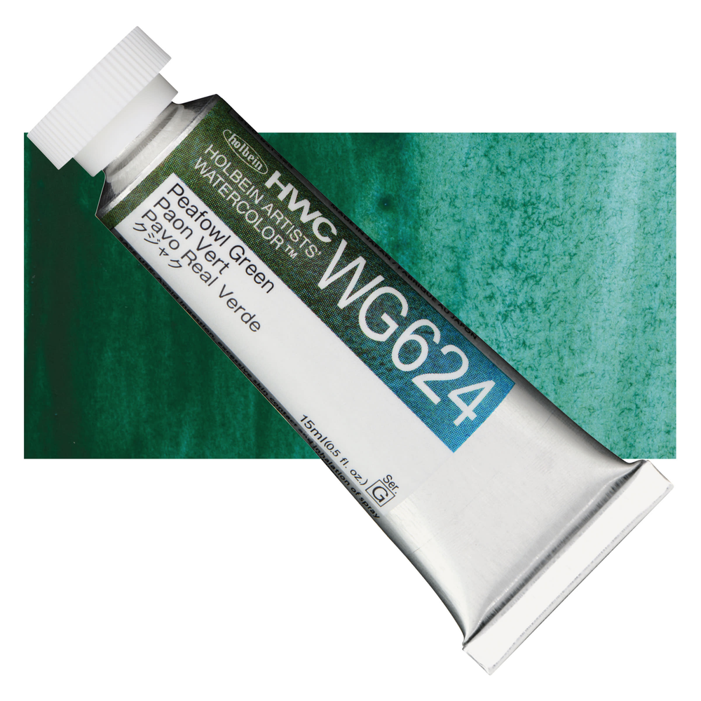 Акварель Holbein 15 мл. WG624 Peafowl Green