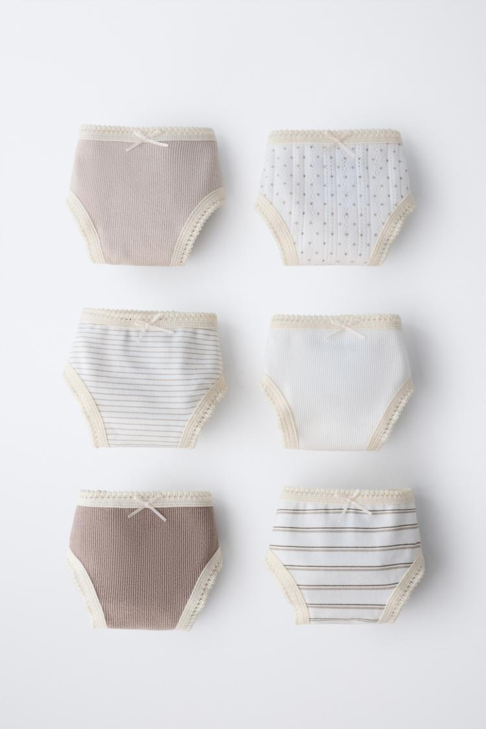 ZARA НАБОР ИЗ ШЕСТИ ТРУСОВ С ПРИНТОМ, РЫЖЕВАТО-КОРИЧНЕВЫЙ