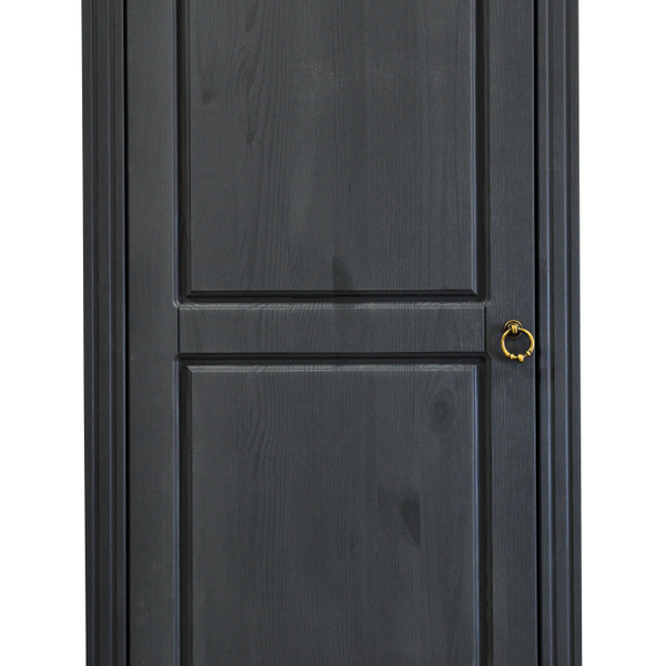 Шкаф распашной для одежды Неаполь из натурального дерева, серый