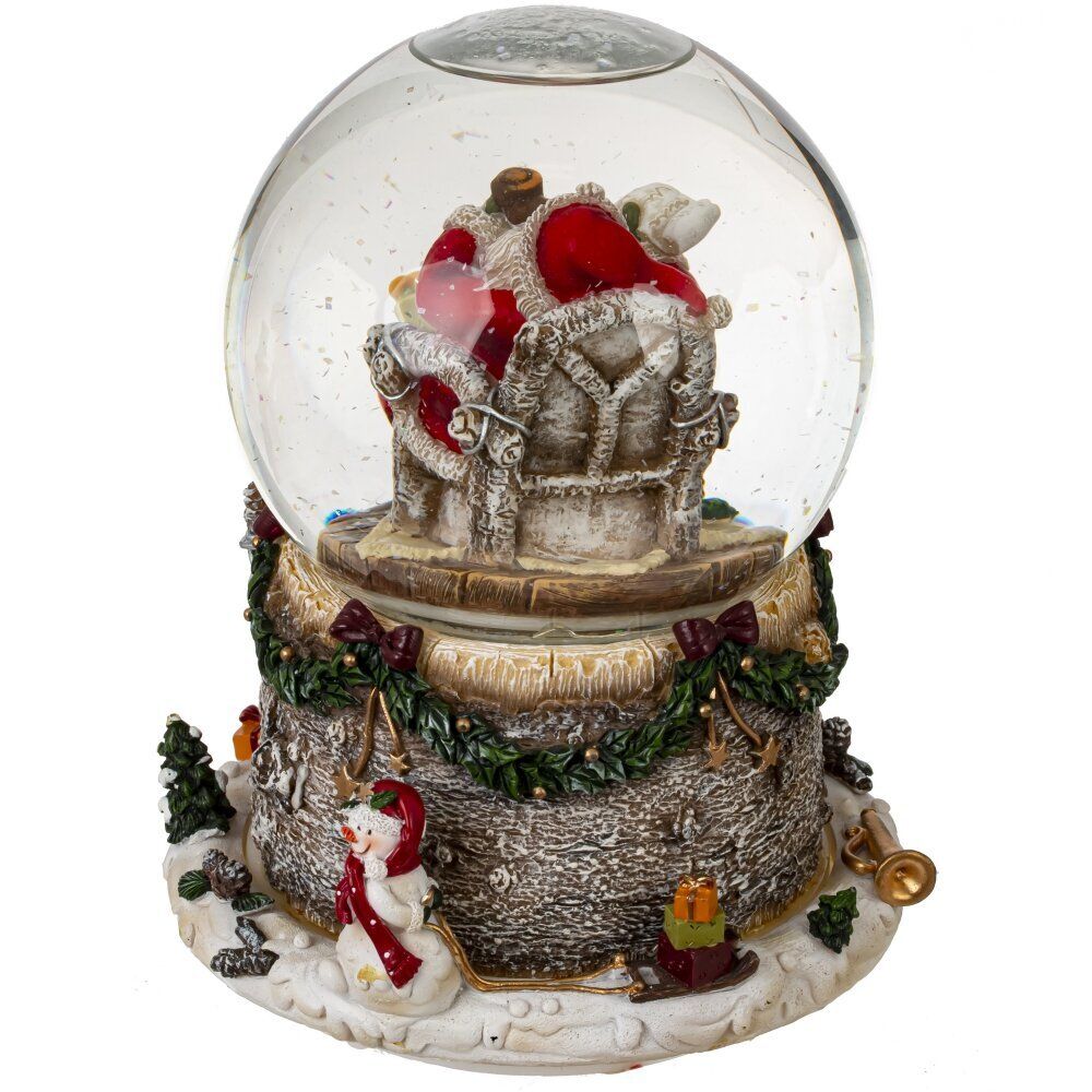 GAEM Фигурка декор в стекл шаре "Дед Мороз" (подсвет, муз и движ 3xAAA н/п) D9,5 см, L12,5 W12,5 H15,5 см