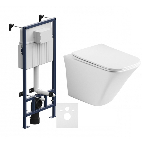 Комплект подвесной безободковый унитаз Ceramica Nova Mono Rimless CN1902 35 x 50 x 36 см с сиденьем Soft Close + инсталляция Am.Pm ProC I012707