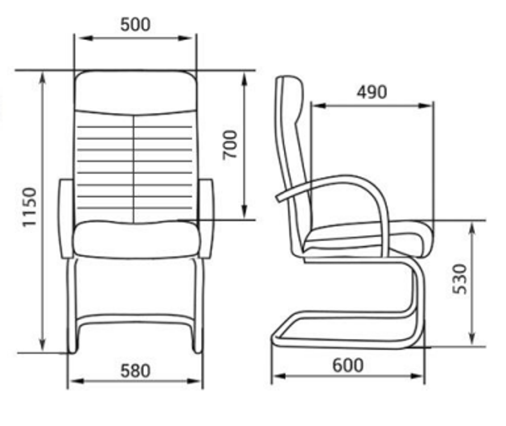 Кресло для руководителя КОНСУЛ ХРОМ КОНФЕРЕНЦ
