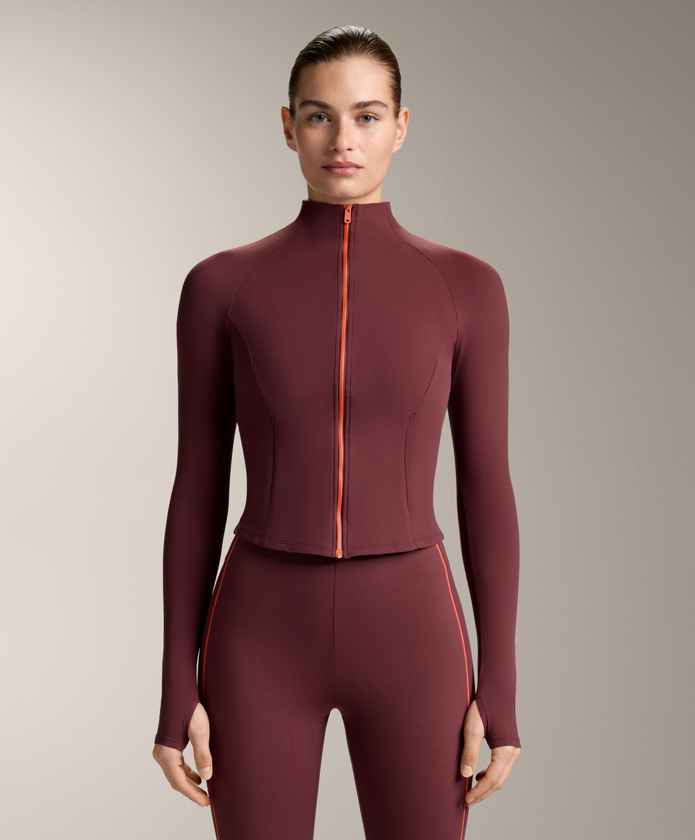 Oysho Легкая и теплая высокотехнологичная куртка, гранатовый