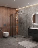 Душевой уголок Cezares MOLVENO-RH-1-120/90-C-GM-IV, 120х90х195, профиль оружейная сталь, прозрачное стекло