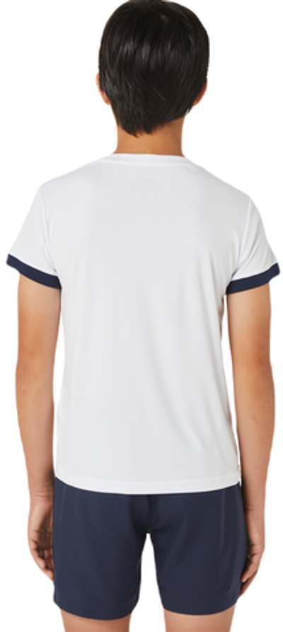 Футболка для мальчика теннисная Asics Tennis Short Sleeve Top - brilliant white/midnight