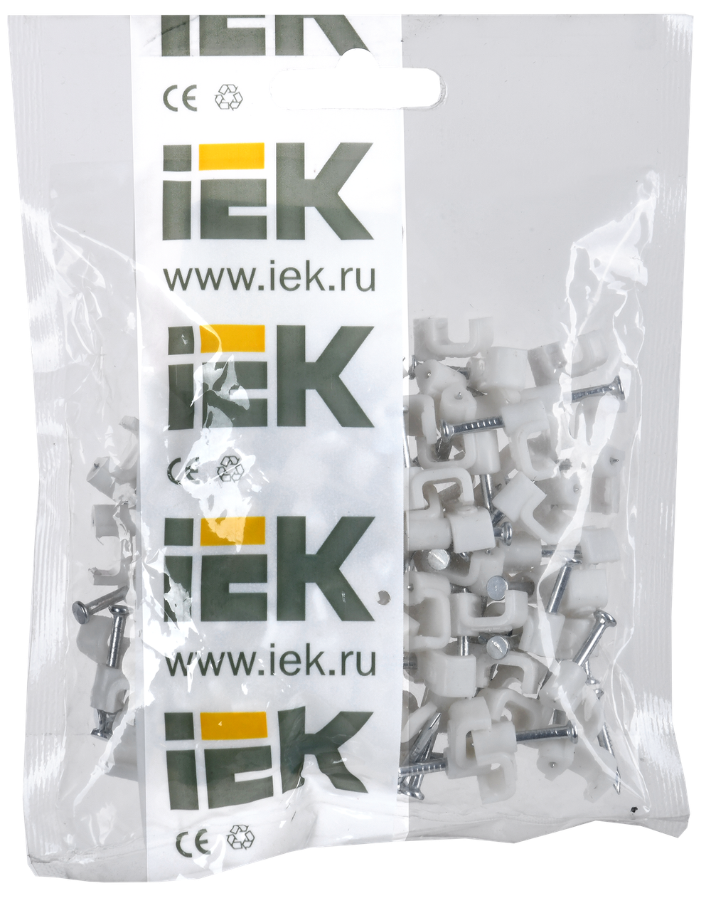 Скоба 6мм плоская пластиковая (100шт) IEK