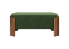 Банкетка Lagom 100 см (зелено-голубой FiberGuard, орех)