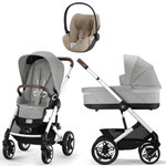 Коляска Cybex Talos S Lux SLV complete Cloud T Cozy Beige Plus Base T 4 в 1 Stone Grey с дождевиками