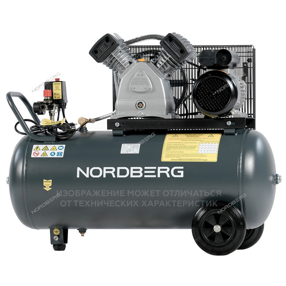 NORDBERG (NCP100/950) Компрессор поршневой с ременной передачей 380В, ресивер 100л, 950л/мин