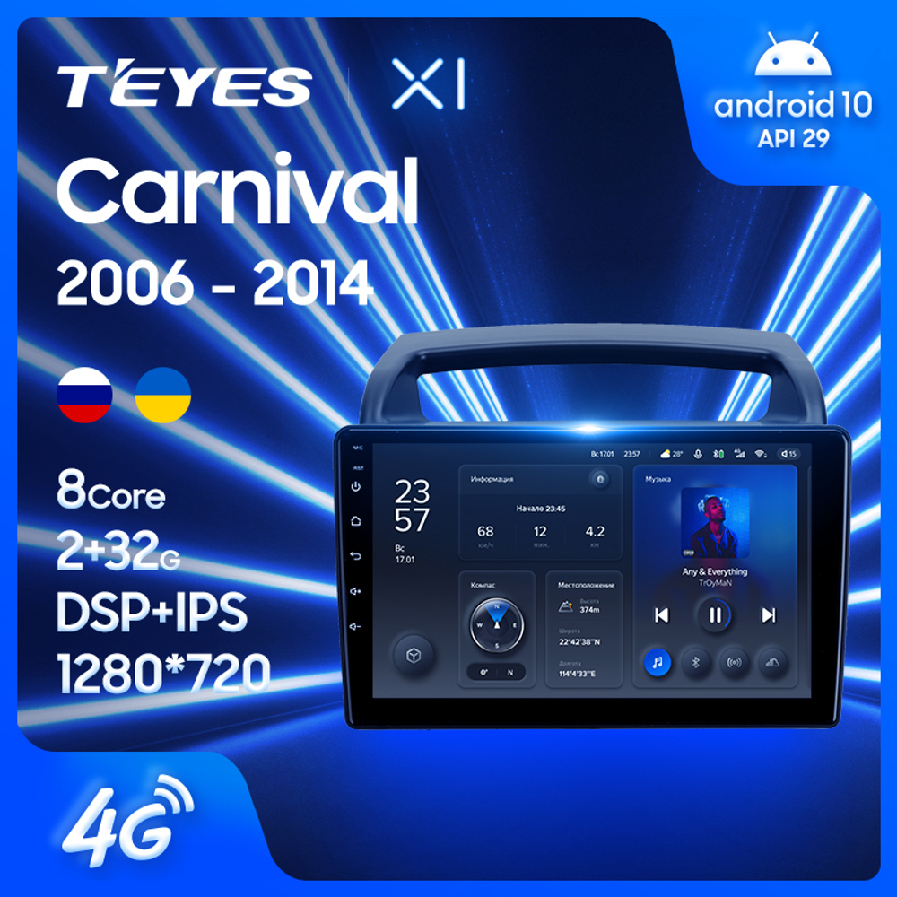 Teyes X1 9"для KIA Carnival 2006-2014