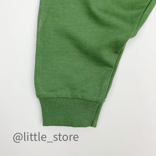 Брючки из футера(тонкого), Темно-зеленые