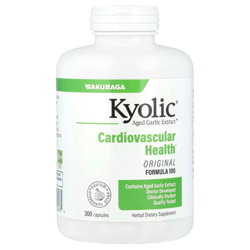 Kyolic, Aged Garlic Extract™, выдержанный экстракт чеснока, для здоровья сердечно-сосудистой системы, оригинальная формула 100, 300 капсул (300 мг в 1 капсуле)