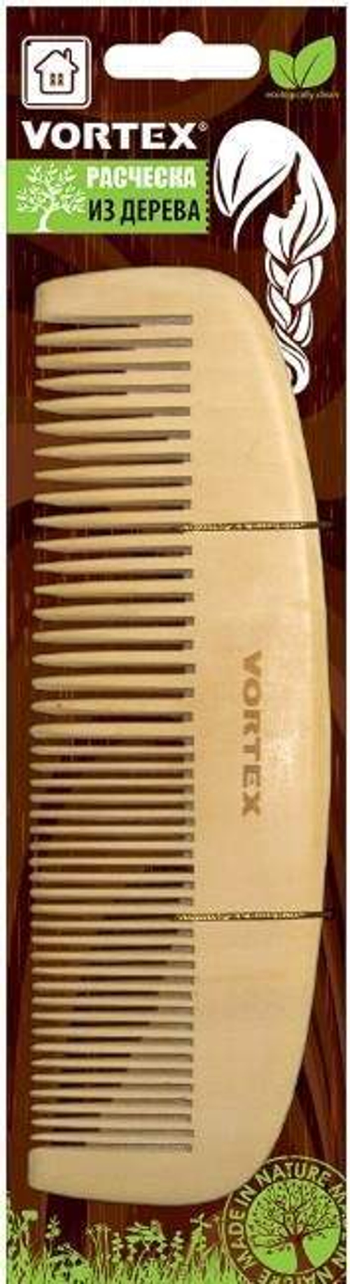 РАСЧЕСКА ДЕРЕВЯННАЯ VORTEX ГРЕБЕНЬ 16Х5СМ 51020