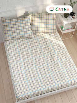 Простынь на резинке Milky Garden "Сrow foot (сатин)" 120х200 см