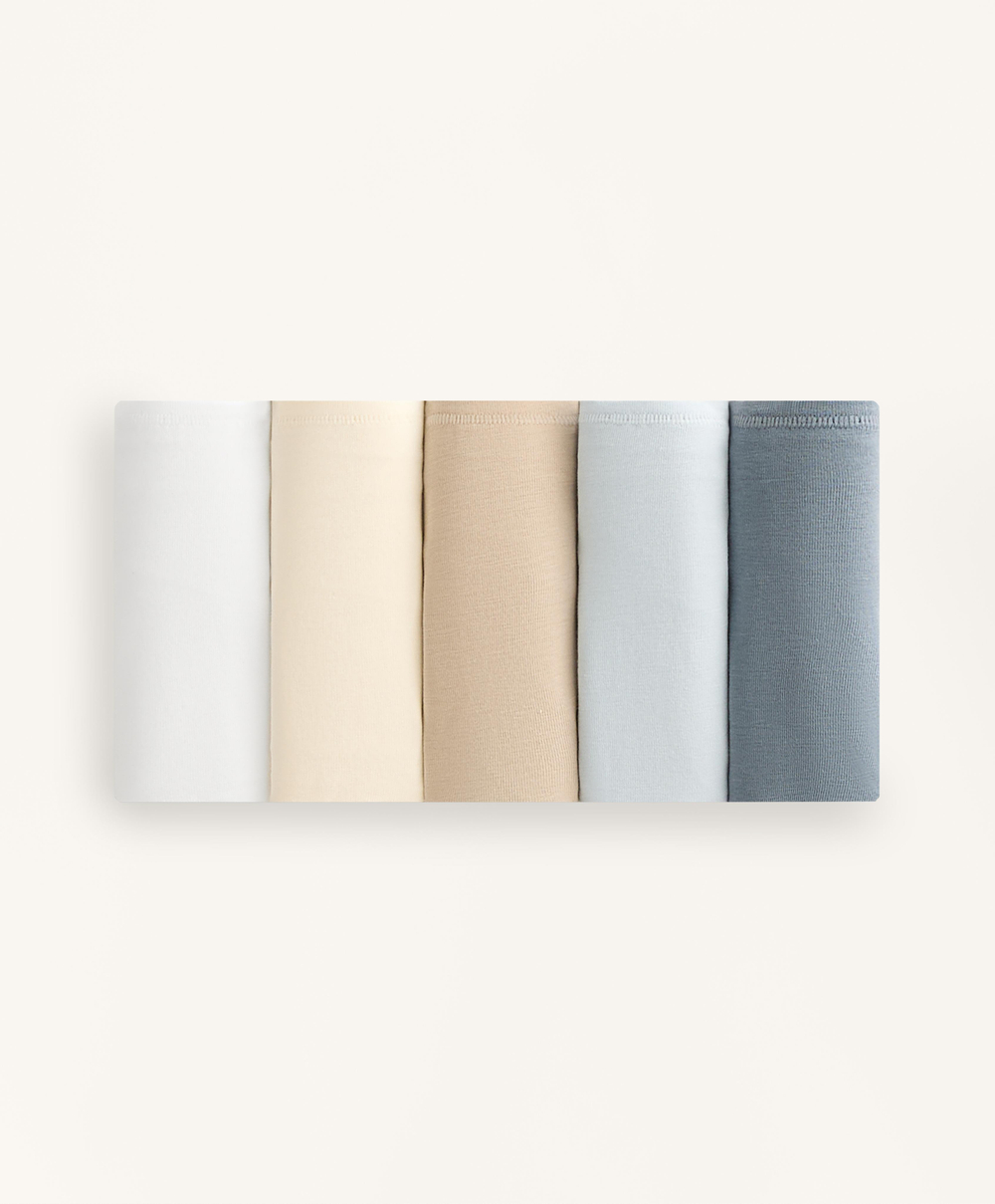 OYSHO Набор из 5 пар трусов-бразильяно из хлопковой смеси, синий