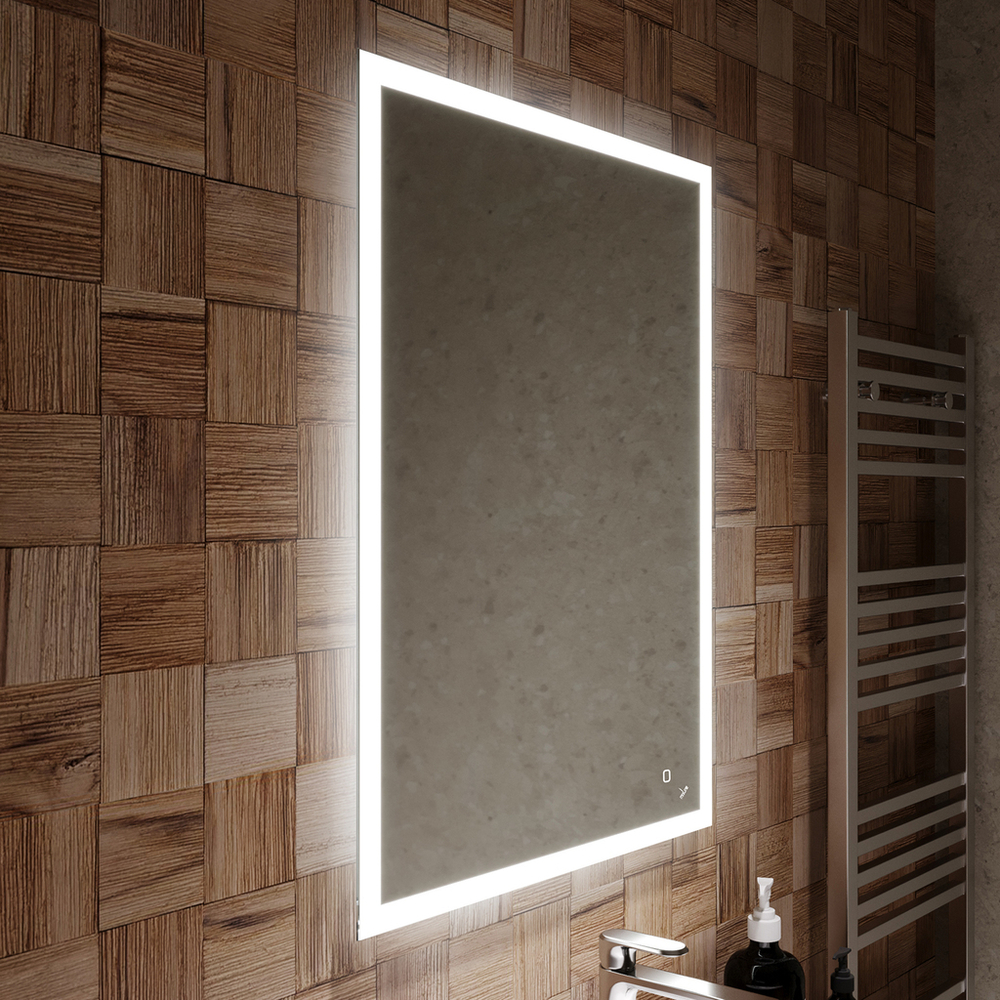 Зеркало MIXLINE "Норма" ЭКОНОМ 600*800 (ШВ) сенсорный выкл, светодиодная подсветка, универс.крепеж