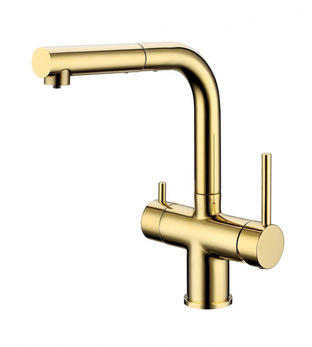 Смеситель для кухни под фильтр с выдвижным изливом GROCENBERG GB4097GO (Kerox Венгрия)